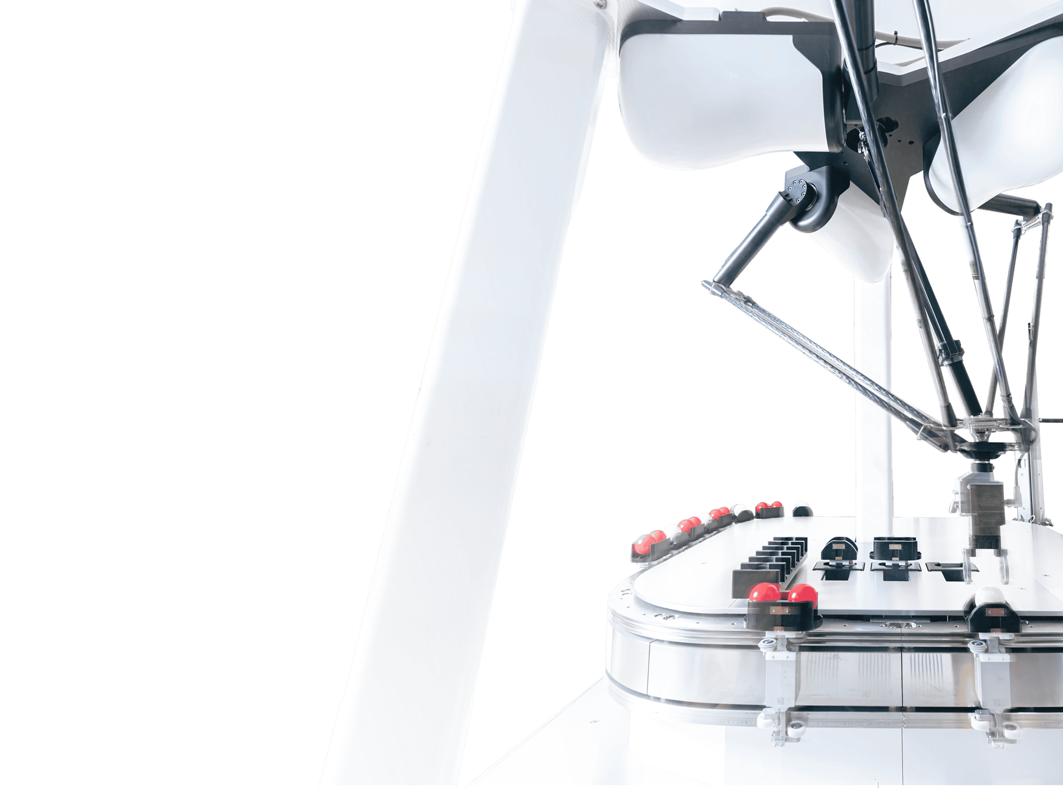 Delta robot with ACOPOS 6D magnetic shuttle system handling products with precision for automated pick and place in industrial packaging.